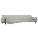 Casa si Gradina - Mobilier - Canapele si coltare - Canapele - Canapea extensibila in forma de L gri 275x140x70 cm catifea - Infinity.ro