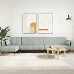 Casa si Gradina - Mobilier - Canapele si coltare - Canapele - Canapea extensibila in forma de L gri 275x140x70 cm catifea - Infinity.ro