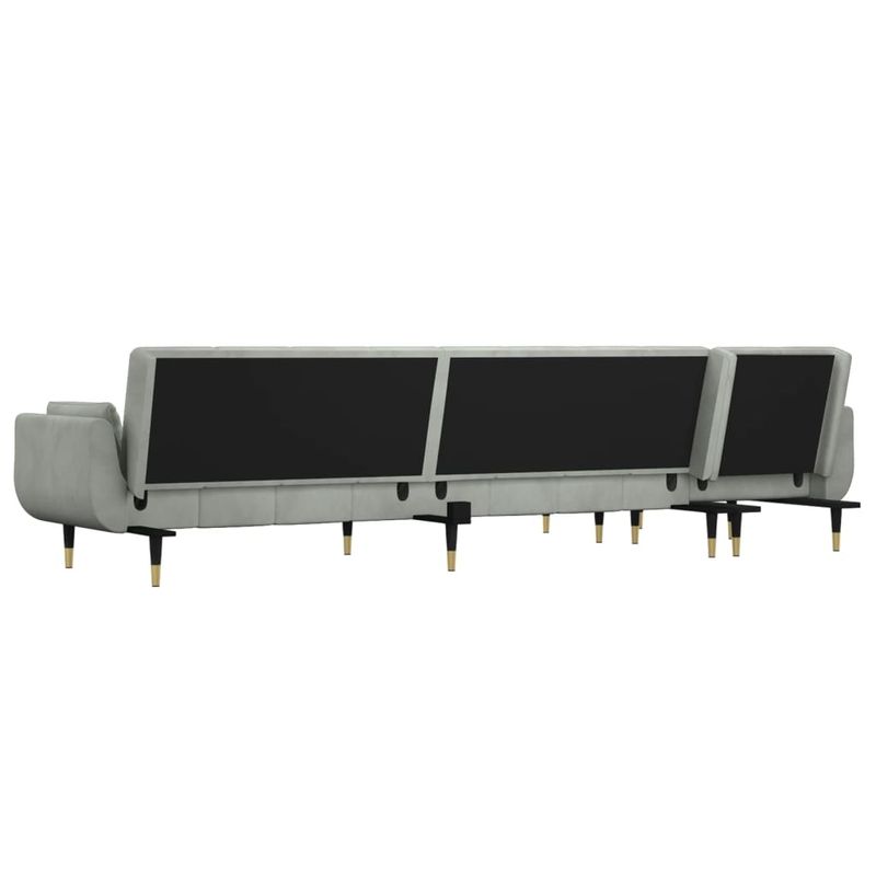 Casa si Gradina - Mobilier - Canapele si coltare - Canapele - Canapea extensibila in forma de L gri 275x140x70 cm catifea - Infinity.ro