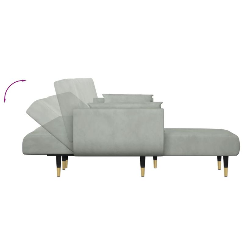 Casa si Gradina - Mobilier - Canapele si coltare - Canapele - Canapea extensibila in forma de L gri 275x140x70 cm catifea - Infinity.ro