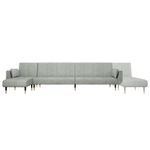 Casa si Gradina - Mobilier - Canapele si coltare - Canapele - Canapea extensibila in forma de L gri 275x140x70 cm catifea - Infinity.ro