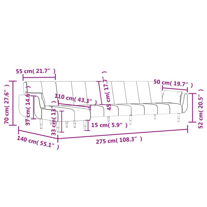 Casa si Gradina - Mobilier - Canapele si coltare - Canapele - Canapea extensibila in forma de L gri 275x140x70 cm catifea - Infinity.ro
