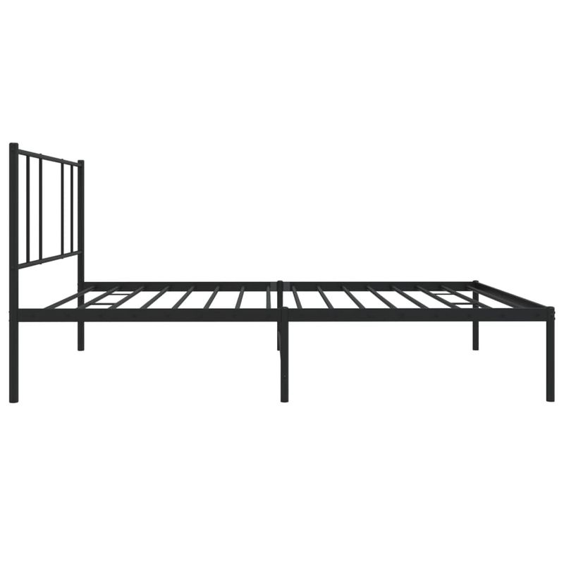 Casa si Gradina - Mobilier - Paturi si accesorii - Paturi - Cadru de pat metalic cu tablie, negru, 75x190 cm - Infinity.ro