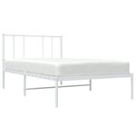 Casa si Gradina - Mobilier - Paturi si accesorii - Paturi - Cadru de pat metalic cu tablie, alb, 75x190 cm - Infinity.ro