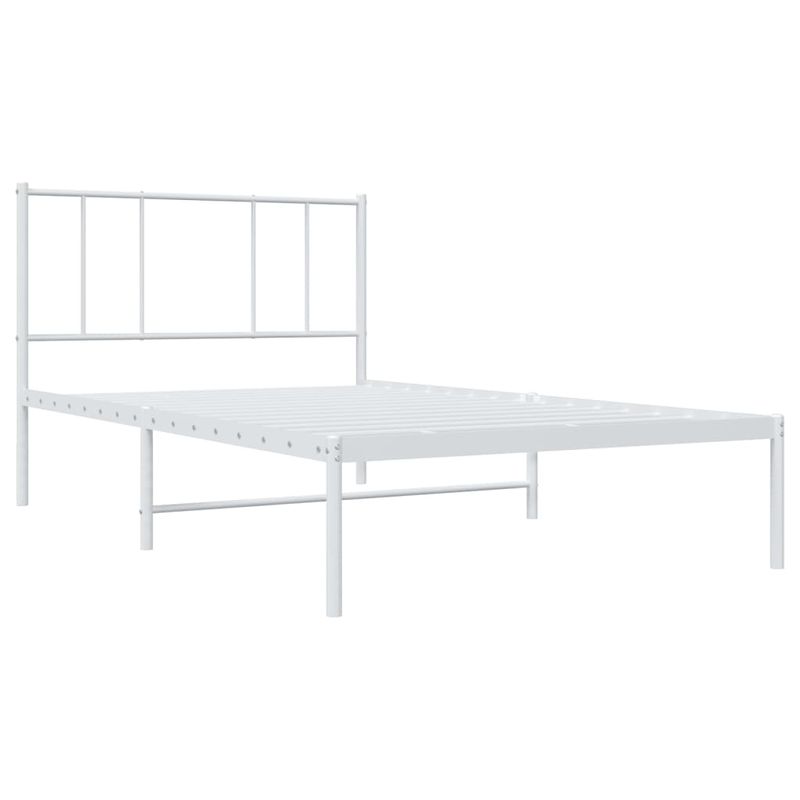 Casa si Gradina - Mobilier - Paturi si accesorii - Paturi - Cadru de pat metalic cu tablie, alb, 75x190 cm - Infinity.ro
