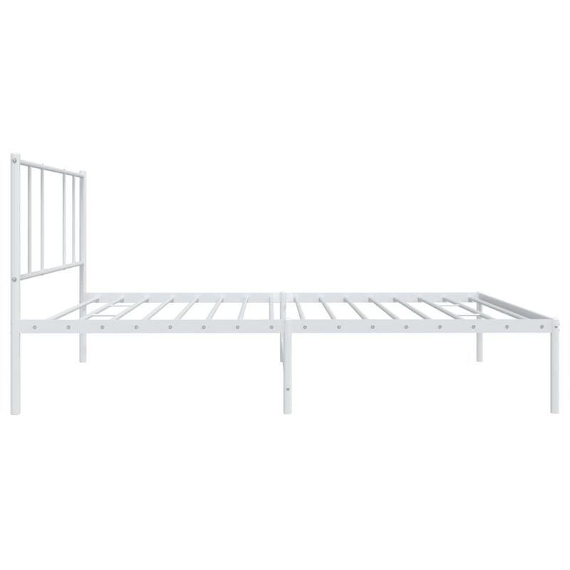 Casa si Gradina - Mobilier - Paturi si accesorii - Paturi - Cadru de pat metalic cu tablie, alb, 75x190 cm - Infinity.ro