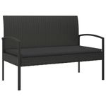 Casa si Gradina - Gradina si terasa - Mobilier exterior - Bancute de gradina - Banca de gradina cu perna, negru, 105 cm, poliratan - Infinity.ro