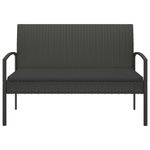 Casa si Gradina - Gradina si terasa - Mobilier exterior - Bancute de gradina - Banca de gradina cu perna, negru, 105 cm, poliratan - Infinity.ro