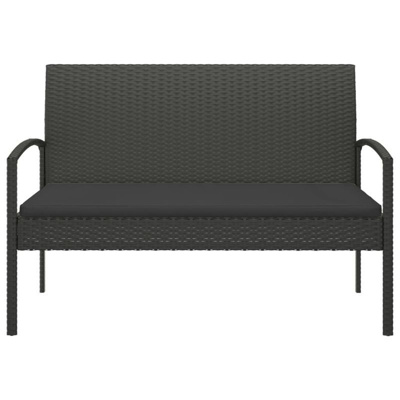Casa si Gradina - Gradina si terasa - Mobilier exterior - Bancute de gradina - Banca de gradina cu perna, negru, 105 cm, poliratan - Infinity.ro