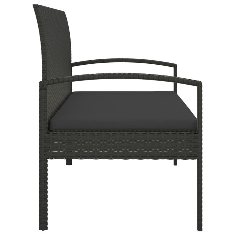 Casa si Gradina - Gradina si terasa - Mobilier exterior - Bancute de gradina - Banca de gradina cu perna, negru, 105 cm, poliratan - Infinity.ro