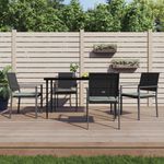 Casa si Gradina - Gradina si terasa - Mobilier exterior - Scaune si sezlonguri gradina - Scaune de gradina cu perne 4 buc. negru 54x62,5x89 cm poliratan - Infinity.ro