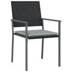 Casa si Gradina - Gradina si terasa - Mobilier exterior - Scaune si sezlonguri gradina - Scaune de gradina cu perne 4 buc. negru 54x62,5x89 cm poliratan - Infinity.ro