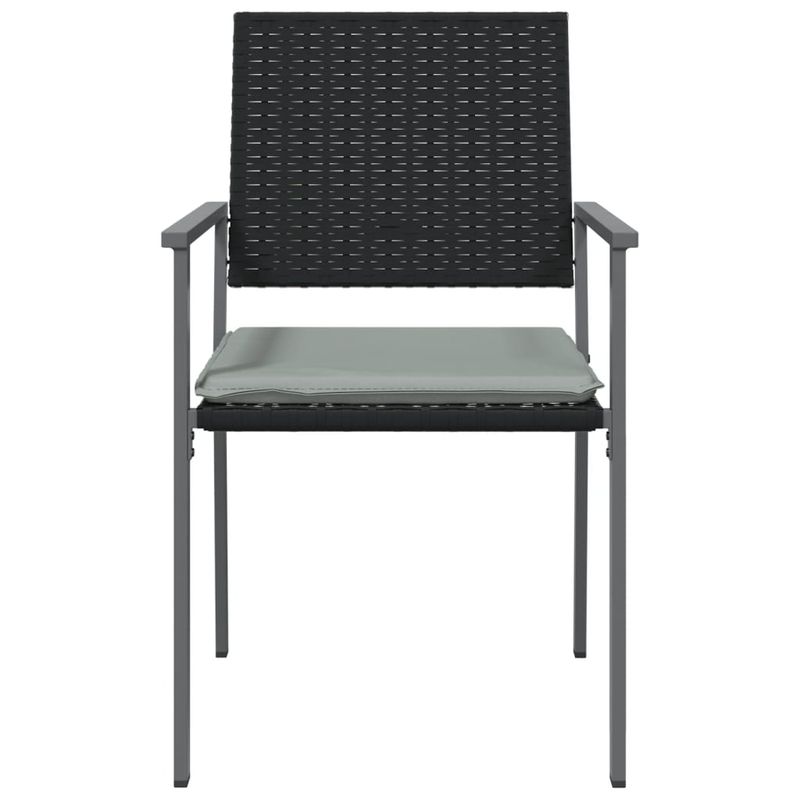 Casa si Gradina - Gradina si terasa - Mobilier exterior - Scaune si sezlonguri gradina - Scaune de gradina cu perne 4 buc. negru 54x62,5x89 cm poliratan - Infinity.ro