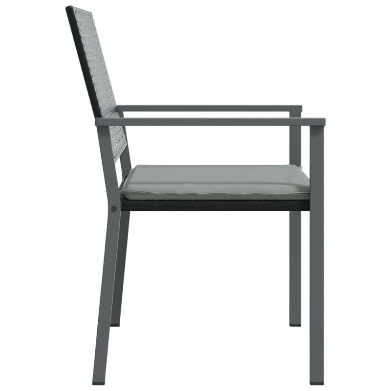 Casa si Gradina - Gradina si terasa - Mobilier exterior - Scaune si sezlonguri gradina - Scaune de gradina cu perne 4 buc. negru 54x62,5x89 cm poliratan - Infinity.ro