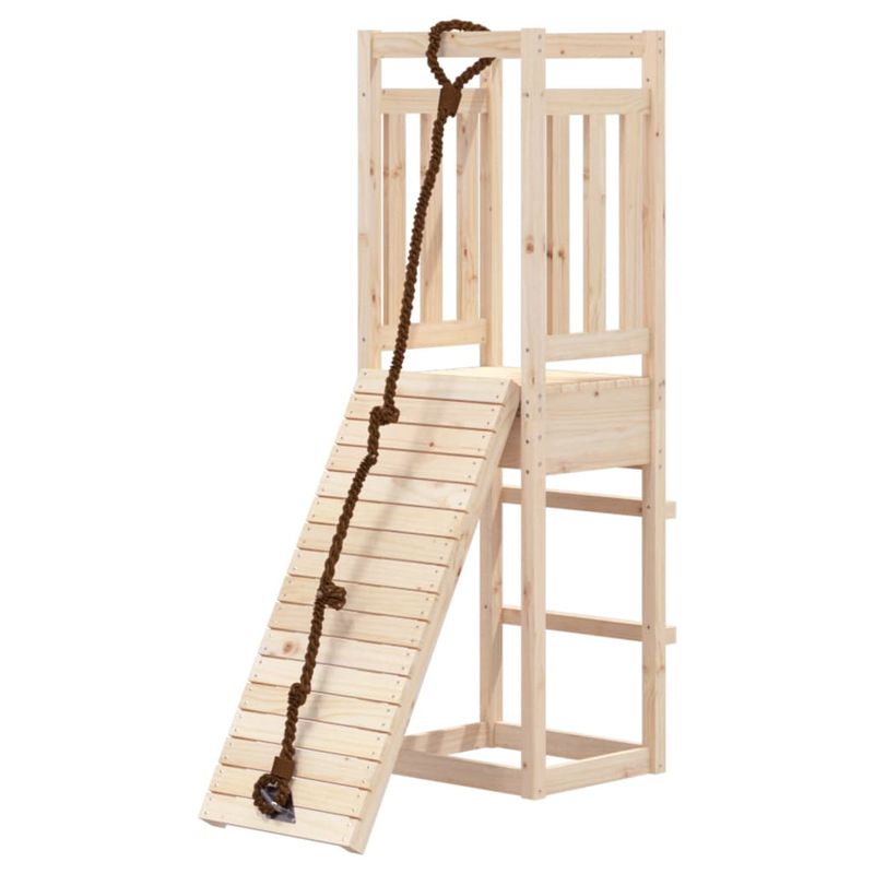 Jucarii, Copii si Bebe - Jucarii si jocuri - Jucarii de exterior - Spatii de joaca si accesorii - Casuta de joaca cu perete de catarat, lemn masiv de pin - Infinity.ro