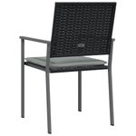 Casa si Gradina - Gradina si terasa - Mobilier exterior - Scaune si sezlonguri gradina - Scaune de gradina cu perne 4 buc. negru 54x62,5x89 cm poliratan - Infinity.ro