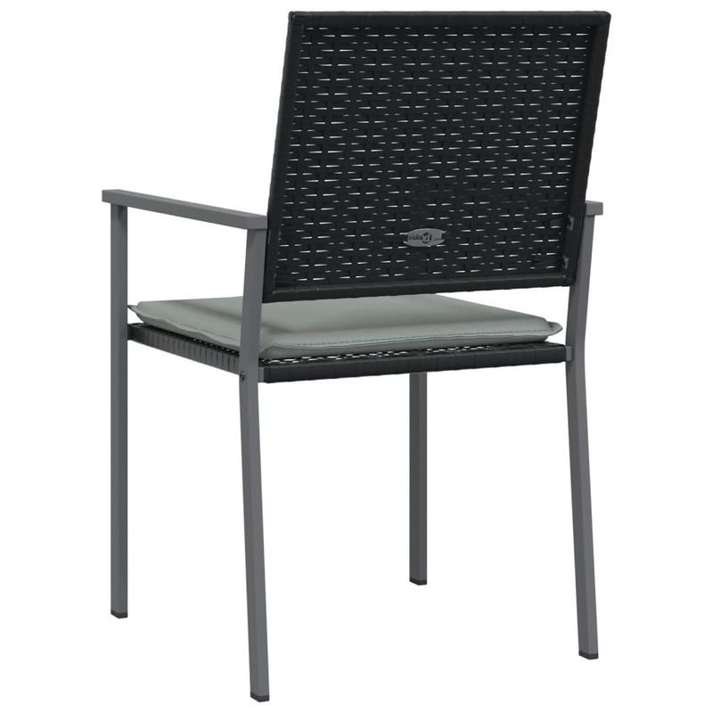 Casa si Gradina - Gradina si terasa - Mobilier exterior - Scaune si sezlonguri gradina - Scaune de gradina cu perne 4 buc. negru 54x62,5x89 cm poliratan - Infinity.ro