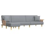 Casa si Gradina - Mobilier - Canapele si coltare - Canapele - Canapea extensibila in forma de L gri 279x140x70 cm catifea - Infinity.ro