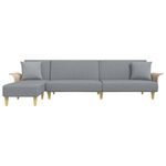 Casa si Gradina - Mobilier - Canapele si coltare - Canapele - Canapea extensibila in forma de L gri 279x140x70 cm catifea - Infinity.ro