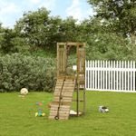 Jucarii, Copii si Bebe - Jucarii si jocuri - Jucarii de exterior - Spatii de joaca si accesorii - Casuta de joaca cu perete de catarat, lemn de pin impregnat - Infinity.ro