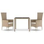 Casa si Gradina - Gradina si terasa - Mobilier exterior - Scaune si sezlonguri gradina - Set mobilier de gradina cu perne, 3 piese, bej, poliratan - Infinity.ro