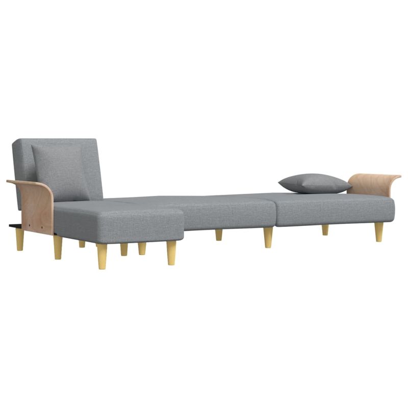 Casa si Gradina - Mobilier - Canapele si coltare - Canapele - Canapea extensibila in forma de L gri 279x140x70 cm catifea - Infinity.ro