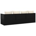 Casa si Gradina - Gradina si terasa - Mobilier exterior - Scaune si sezlonguri gradina - Pat de exterior cu perne, negru, poliratan - Infinity.ro