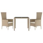 Casa si Gradina - Gradina si terasa - Mobilier exterior - Scaune si sezlonguri gradina - Set mobilier de gradina cu perne, 3 piese, bej, poliratan - Infinity.ro