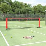 Sport si Outdoor - Sporturi cu paleta - Tenis - Echipamente de tenis - Plasa de tenis, negru si rosu, 300x100x87 cm, poliester - Infinity.ro