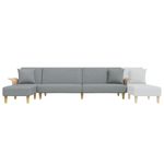 Casa si Gradina - Mobilier - Canapele si coltare - Canapele - Canapea extensibila in forma de L gri 279x140x70 cm catifea - Infinity.ro