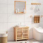 Casa si Gradina - Mobilier - Seturi de mobilier - Seturi baie - Set mobilier de baie, 2 piese, lemn masiv de nuc - Infinity.ro