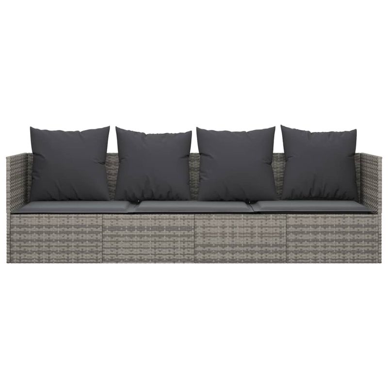 Casa si Gradina - Gradina si terasa - Mobilier exterior - Scaune si sezlonguri gradina - Pat de exterior cu perne, gri, poliratan - Infinity.ro