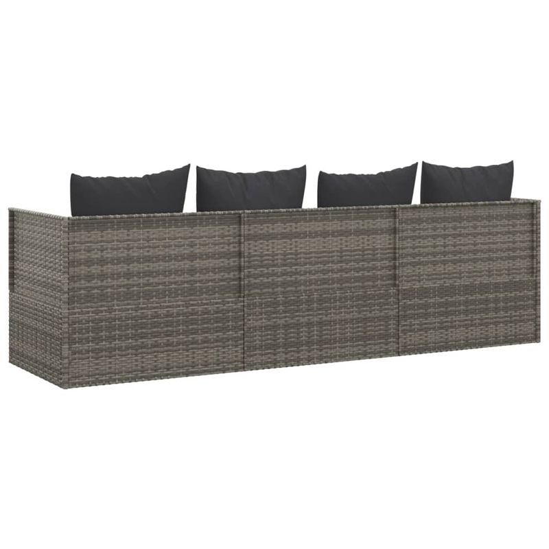 Casa si Gradina - Gradina si terasa - Mobilier exterior - Scaune si sezlonguri gradina - Pat de exterior cu perne, gri, poliratan - Infinity.ro