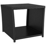 Casa si Gradina - Gradina si terasa - Mobilier exterior - Mese gradina - Masa de ceai blat din lemn, blat din sticla, negru, poliratan/sticla securiz. - Infinity.ro