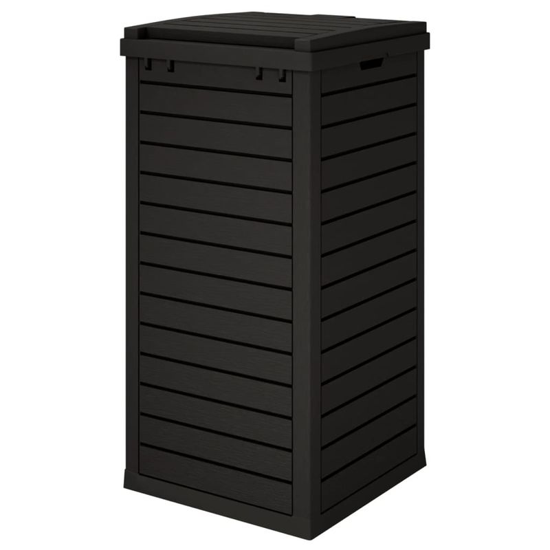 Casa si Gradina - Mobilier - Organizare si depozitare - Cosuri de gunoi - Cos de gunoi de exterior, negru, 41x41x86 cm, polipropilena - Infinity.ro