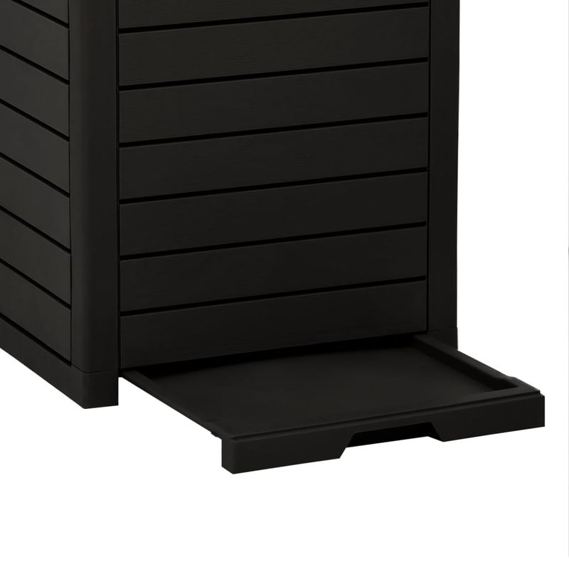 Casa si Gradina - Mobilier - Organizare si depozitare - Cosuri de gunoi - Cos de gunoi de exterior, negru, 41x41x86 cm, polipropilena - Infinity.ro
