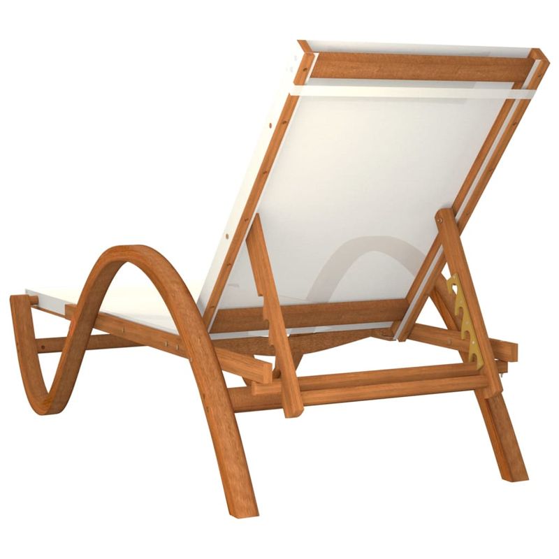 Casa si Gradina - Gradina si terasa - Mobilier exterior - Scaune si sezlonguri gradina - Sezlong cu perna, alb, textilena si lemn masiv de plop - Infinity.ro