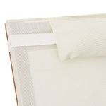 Casa si Gradina - Gradina si terasa - Mobilier exterior - Scaune si sezlonguri gradina - Sezlong cu perna, alb, textilena si lemn masiv de plop - Infinity.ro