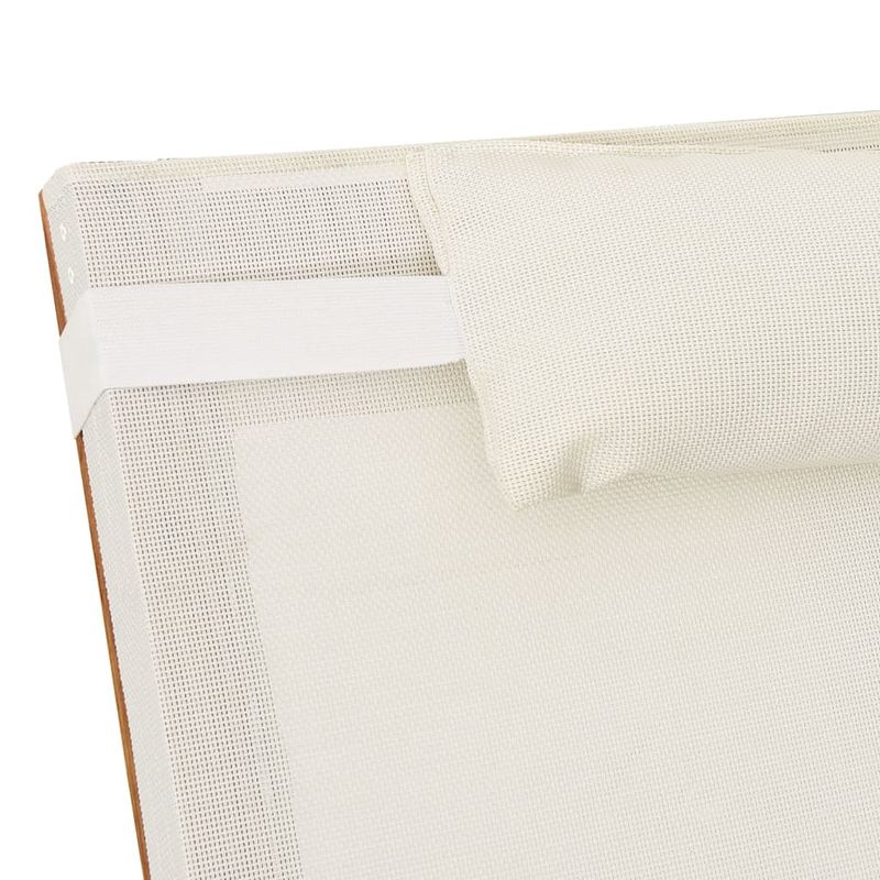 Casa si Gradina - Gradina si terasa - Mobilier exterior - Scaune si sezlonguri gradina - Sezlong cu perna, alb, textilena si lemn masiv de plop - Infinity.ro