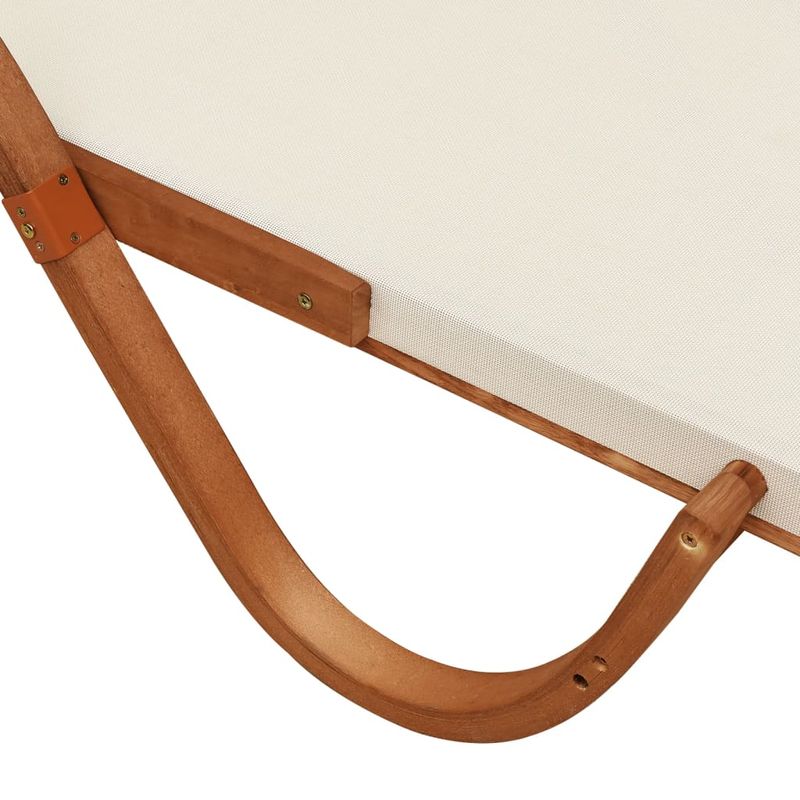 Casa si Gradina - Gradina si terasa - Mobilier exterior - Scaune si sezlonguri gradina - Sezlong cu perna, alb, textilena si lemn masiv de plop - Infinity.ro