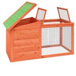 Petshop - Accesorii petshop - Culcusuri si custi - Custi interior si exterior - Cusca pentru iepuri maro 100,5x54x55 cm lemn masiv de pin - Infinity.ro