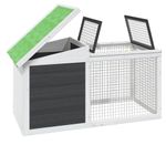 Petshop - Accesorii petshop - Culcusuri si custi - Custi interior si exterior - Cusca pentru iepuri gri 100,5x54x55 cm lemn masiv de pin - Infinity.ro