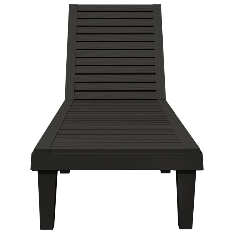 Casa si Gradina - Gradina si terasa - Mobilier exterior - Scaune si sezlonguri gradina - Sezlong, negru, 155x58x83 cm, polipropilena - Infinity.ro