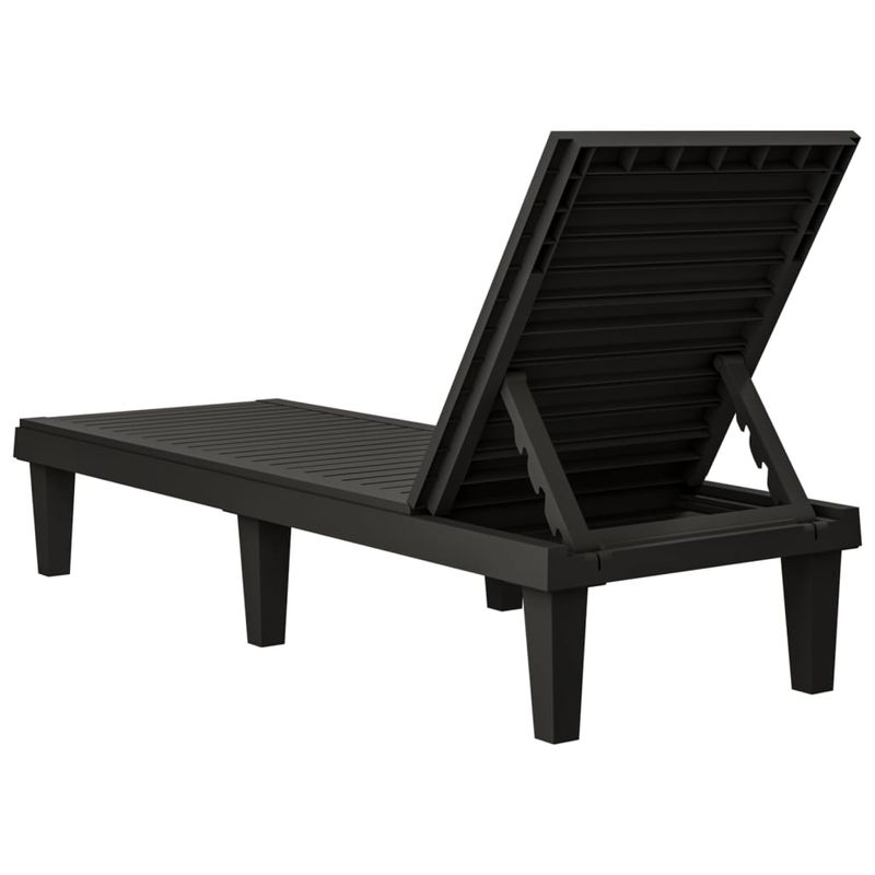 Casa si Gradina - Gradina si terasa - Mobilier exterior - Scaune si sezlonguri gradina - Sezlong, negru, 155x58x83 cm, polipropilena - Infinity.ro