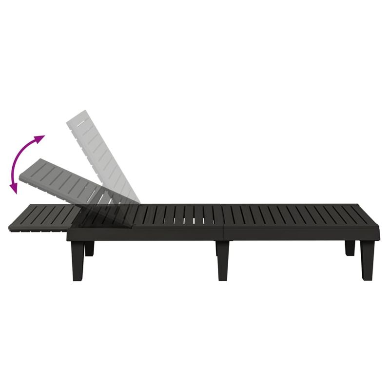 Casa si Gradina - Gradina si terasa - Mobilier exterior - Scaune si sezlonguri gradina - Sezlong, negru, 155x58x83 cm, polipropilena - Infinity.ro