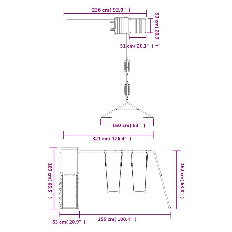 Jucarii, Copii si Bebe - Jucarii si jocuri - Jucarii de exterior - Spatii de joaca si accesorii - Set de joaca pentru exterior, lemn de pin impregnat - Infinity.ro
