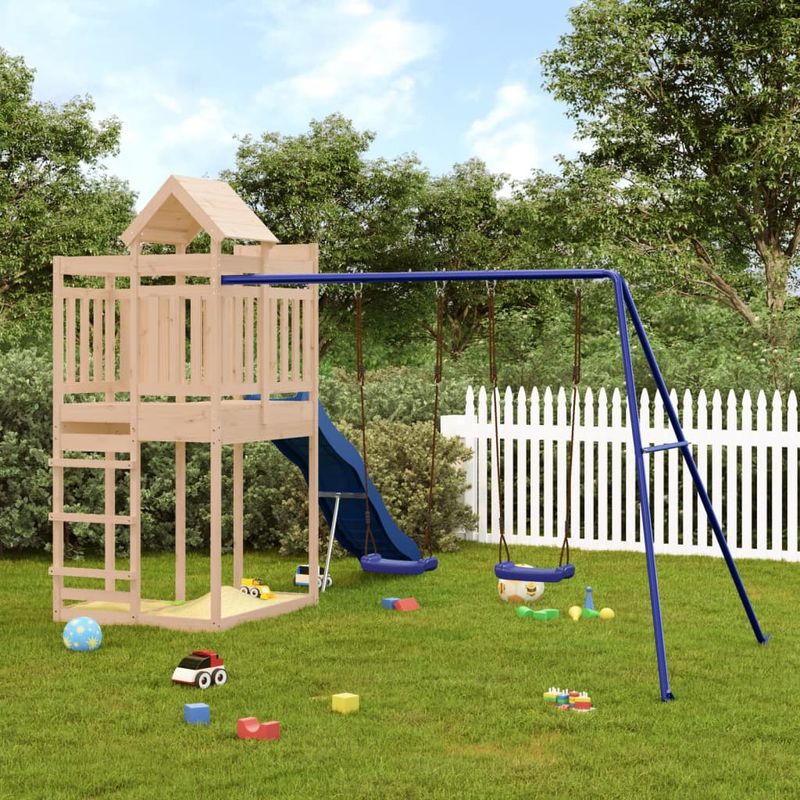 Jucarii, Copii si Bebe - Jucarii si jocuri - Jucarii de exterior - Spatii de joaca si accesorii - Set de joaca pentru exterior, lemn masiv de pin - Infinity.ro