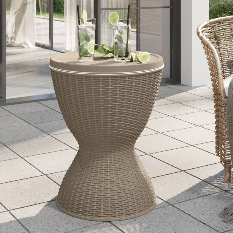 Casa si Gradina - Gradina si terasa - Mobilier exterior - Mese gradina - Masa de racire cu gheata 3 in 1, maro, polipropilena - Infinity.ro