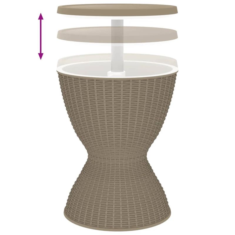 Casa si Gradina - Gradina si terasa - Mobilier exterior - Mese gradina - Masa de racire cu gheata 3 in 1, maro, polipropilena - Infinity.ro