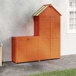 Casa si Gradina - Gradina si terasa - Casute de gradina - Set magazie de unelte de gradina 2 piese maro lemn masiv pin - Infinity.ro